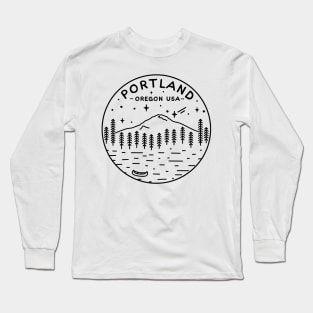 Portland Oregon USA black Long Sleeve T-Shirt